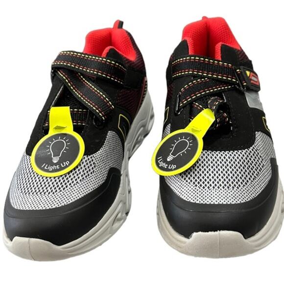 Athletic Works black silver red  boys light up soles shoe‎ sneaker size 4 - Picture 5 of 12